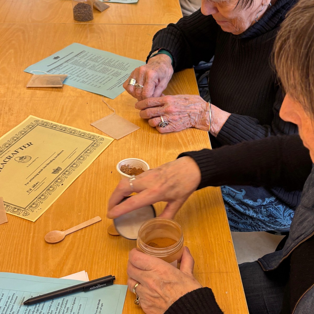 Participant materials arranged during a ProgramWorks activity
