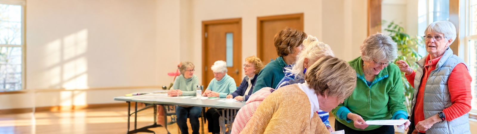 Older adults enjoying a community workshop together