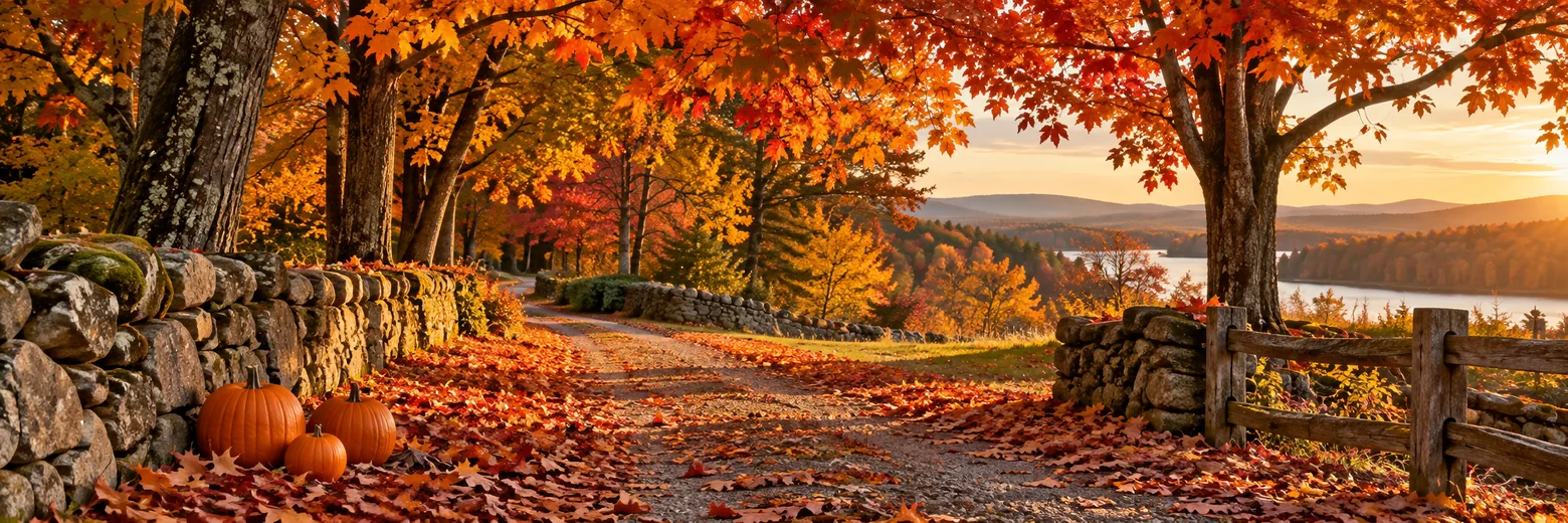 Colorful fall foliage along a country road