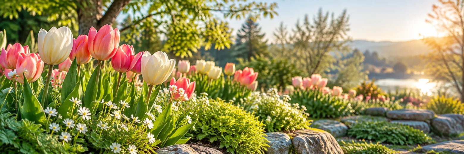 Colorful spring garden flowers